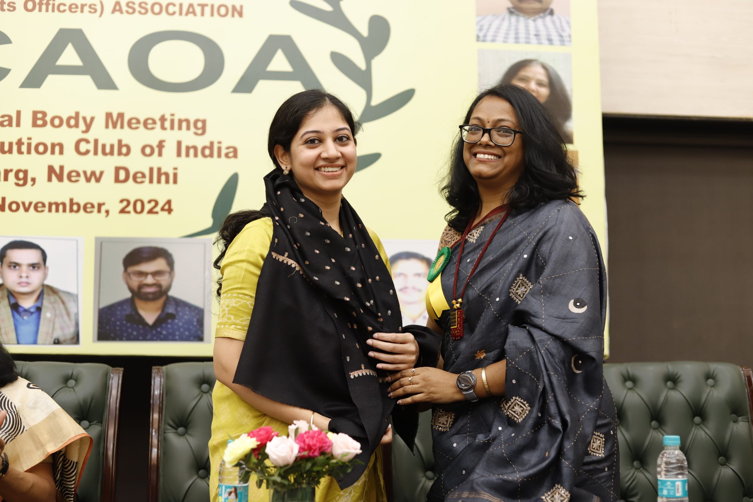 Felicitation of Ms. Stuti Ghildiyal, ACGA( HR) by Ms. Sreemati Bhowmik, Addl SG, AICAOA